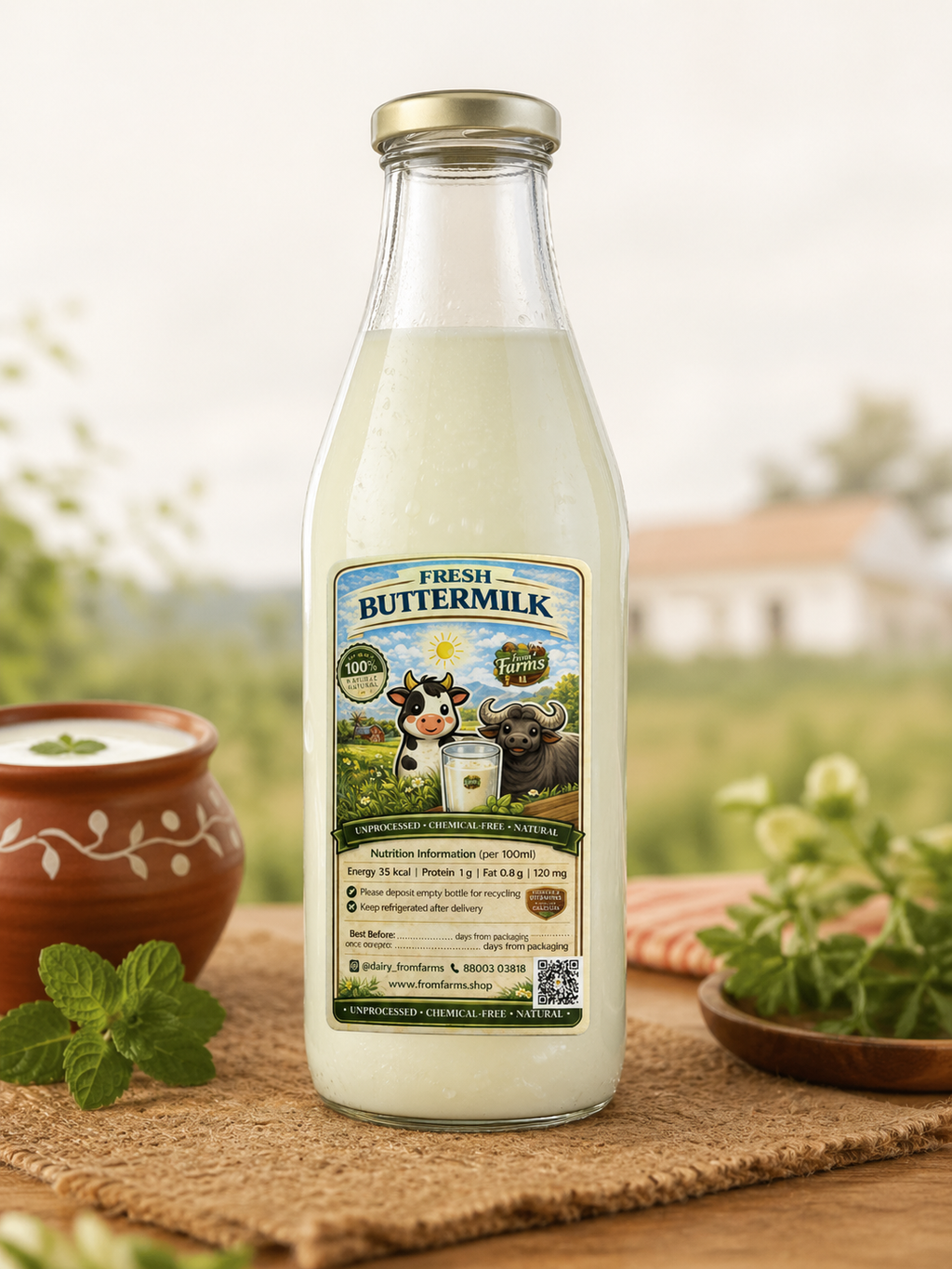 Farm-Fresh Traditional Chaas (Buttermilk) - From Farms
