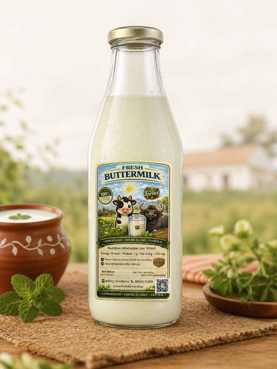 Farm-Fresh Traditional Chaas (Buttermilk) - From Farms