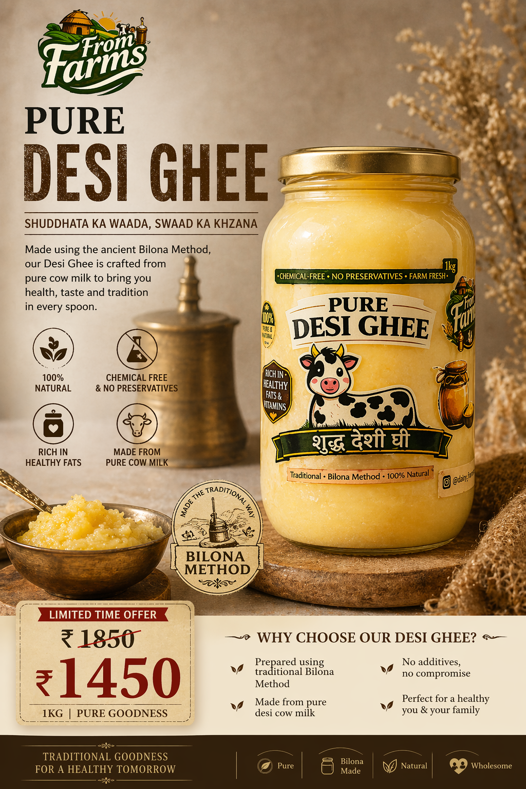 Pure Desi Cow Ghee – From Farms