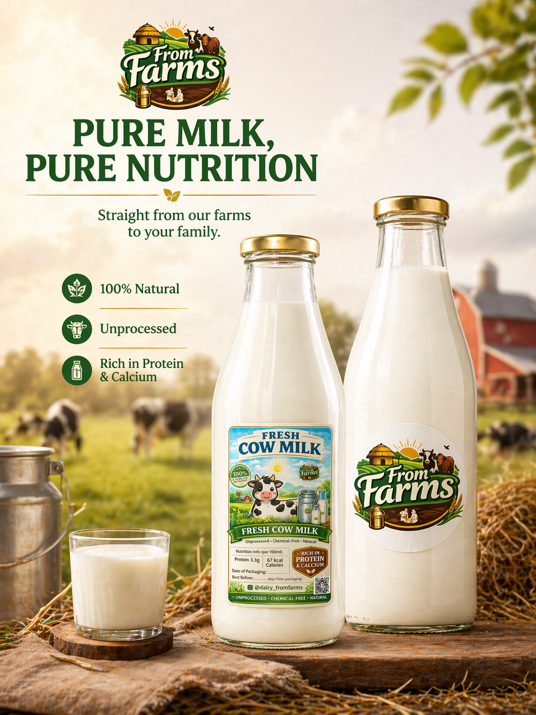 Natural Fresh Cow Milk – From Farms