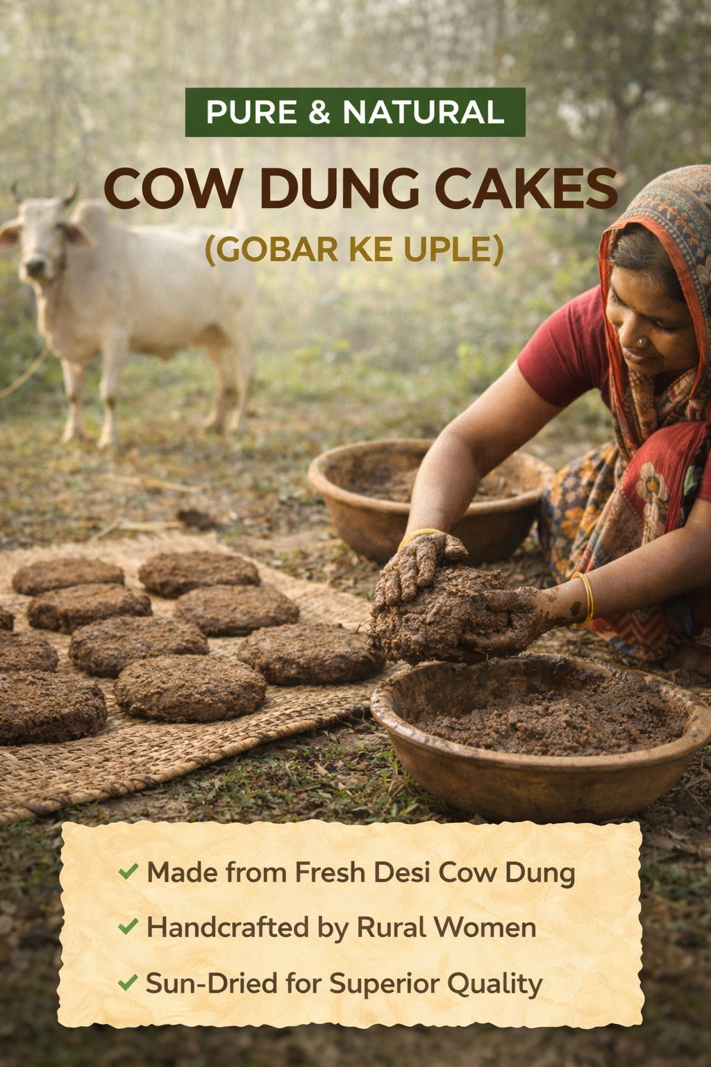 Cow Dung Cakes (Gobar Ke Uple) 6 piece